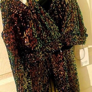 Two piece sequin jogger set